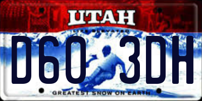 UT license plate D603DH