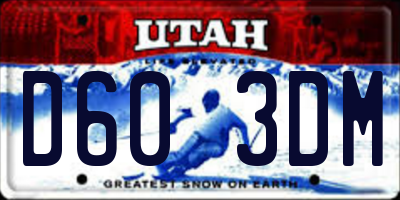 UT license plate D603DM
