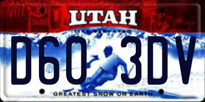 UT license plate D603DV