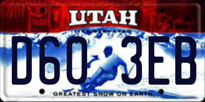 UT license plate D603EB