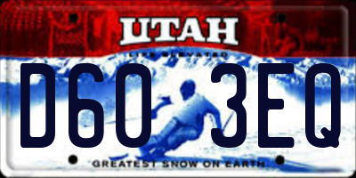 UT license plate D603EQ