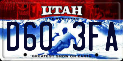 UT license plate D603FA