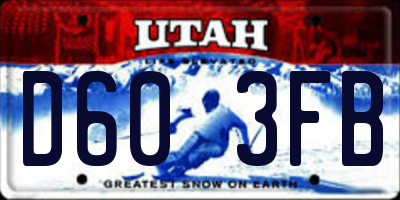 UT license plate D603FB
