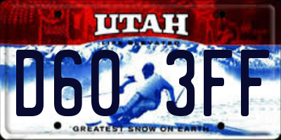 UT license plate D603FF