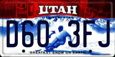UT license plate D603FJ