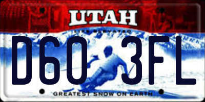 UT license plate D603FL
