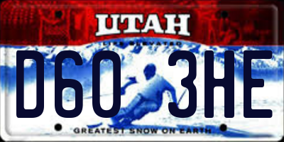 UT license plate D603HE