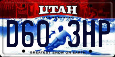 UT license plate D603HP