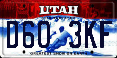 UT license plate D603KF