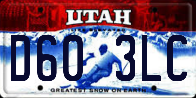 UT license plate D603LC