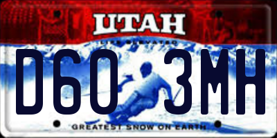 UT license plate D603MH
