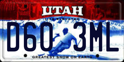UT license plate D603ML