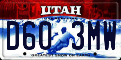 UT license plate D603MW