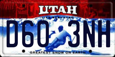 UT license plate D603NH