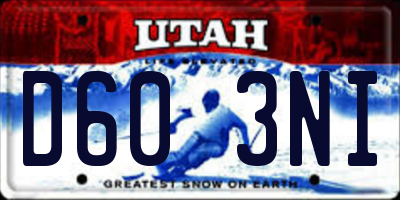 UT license plate D603NI