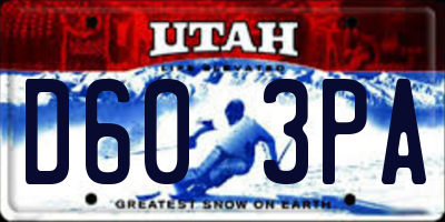 UT license plate D603PA