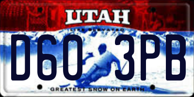 UT license plate D603PB