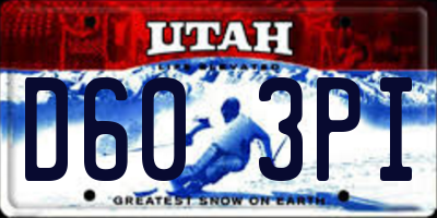 UT license plate D603PI