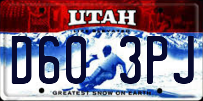 UT license plate D603PJ