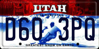 UT license plate D603PQ