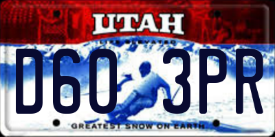 UT license plate D603PR