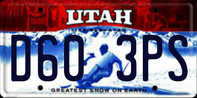 UT license plate D603PS