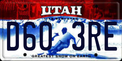 UT license plate D603RE