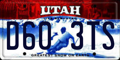 UT license plate D603TS