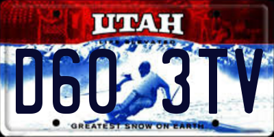 UT license plate D603TV