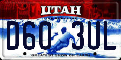 UT license plate D603UL