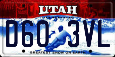 UT license plate D603VL