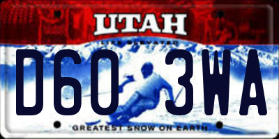 UT license plate D603WA