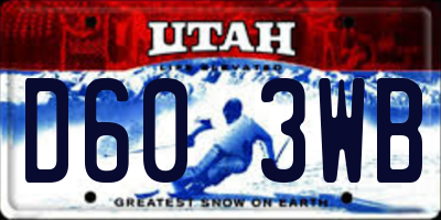 UT license plate D603WB