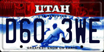 UT license plate D603WE