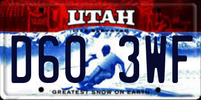 UT license plate D603WF