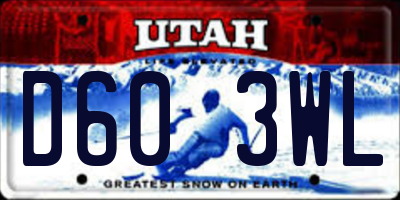 UT license plate D603WL
