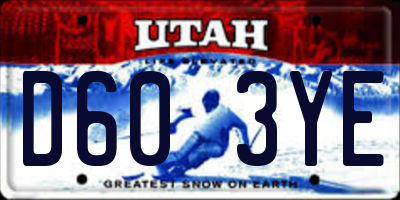 UT license plate D603YE