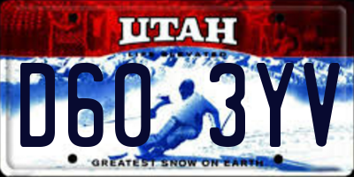 UT license plate D603YV