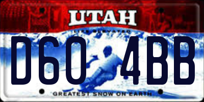 UT license plate D604BB