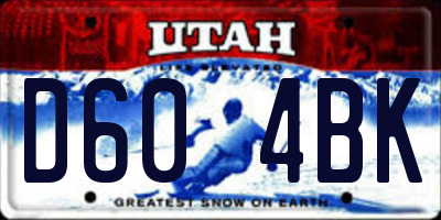UT license plate D604BK