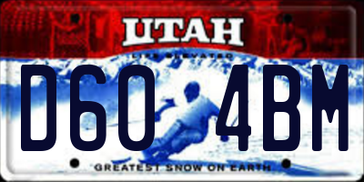 UT license plate D604BM