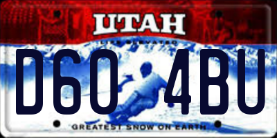 UT license plate D604BU
