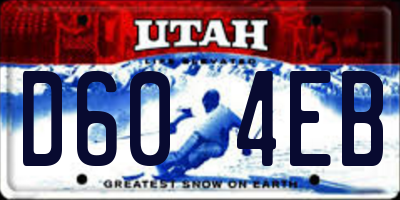 UT license plate D604EB