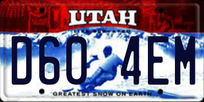 UT license plate D604EM