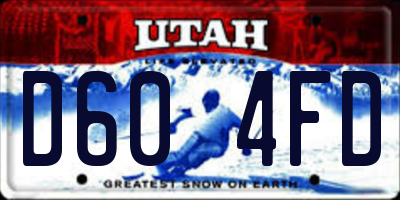 UT license plate D604FD
