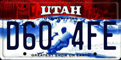 UT license plate D604FE