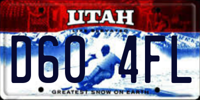 UT license plate D604FL