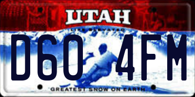 UT license plate D604FM