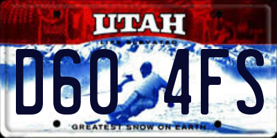 UT license plate D604FS
