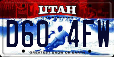 UT license plate D604FW